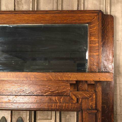 #54192 60x69 Salvaged Antique Oak Fireplace Mantel image 5