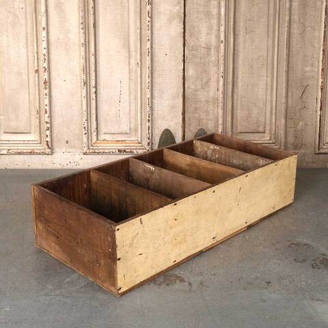 #54287 27x13 Antique Wood Crate With Dividers image 5