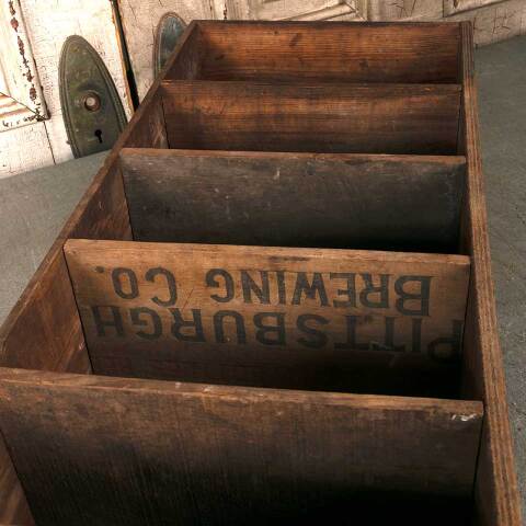 #54287 27x13 Antique Wood Crate With Dividers image 3
