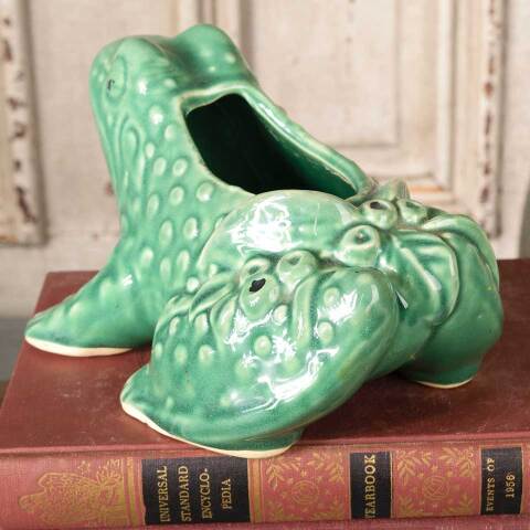 #54332 Vintage Ceramic Frog Planter image 4