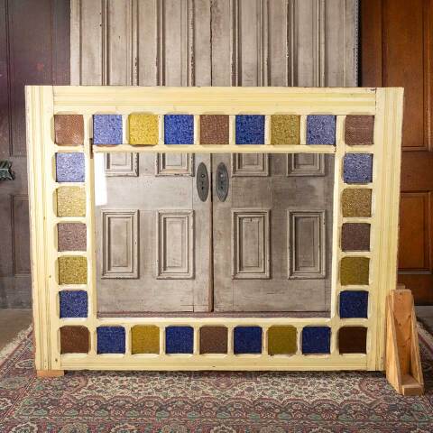 #54671 54x68 Victorian Colored Glass Window Sash image 5