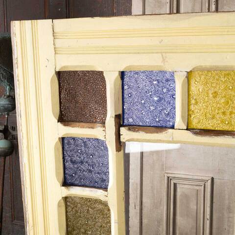 #54671 54x68 Victorian Colored Glass Window Sash image 6
