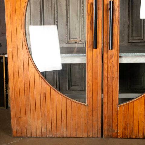 #54744 69x83 Vintage Wood Doors w. Crescent Lites image 6