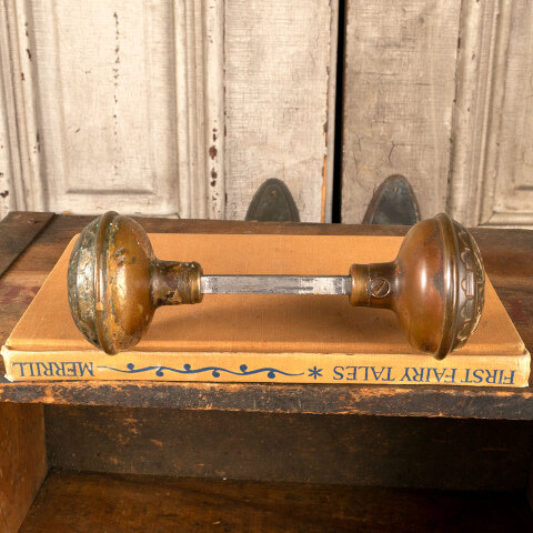 #889 Antique Norwalk Lock Co. Brass Doorknobs image 5